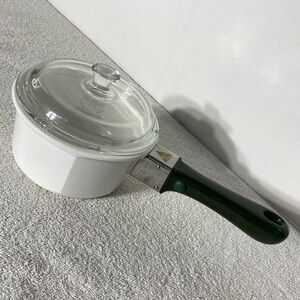 Vintage Princess House Nouveau Convertible Ceramic 1qt Sauce Pan W Handle & Lid
